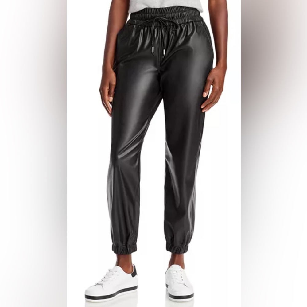 BLANKNYC Faux leather joggers - black - women’s size medium